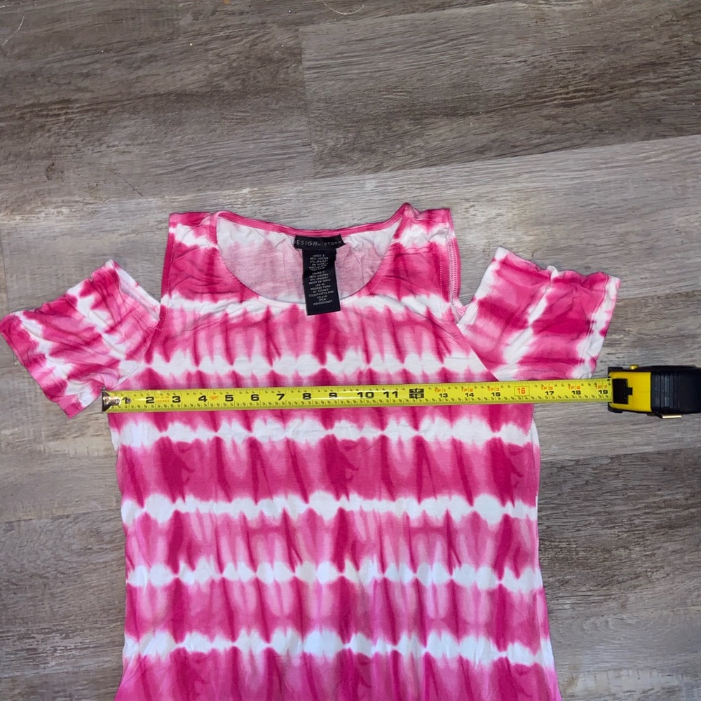 Design History Women’s Short Sleeve Cold Shoulder Tie Dyed Spandex Dress Small - Picture 9 of 11